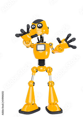 robot cartoon saying hey stop there