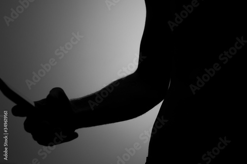 Black and white silhouette smartphone arm phone © PetitNuage