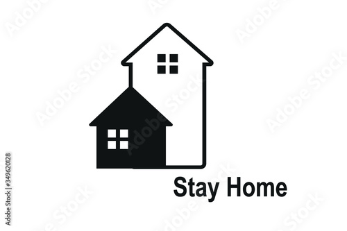stay at home icon. stay home protect yourself and other 