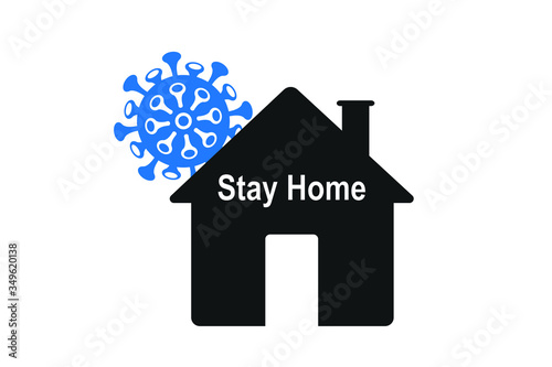 stay at home icon. stay home protect yourself and other 