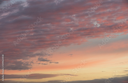 Sunset red sky with clouds horizontal background © zanna_