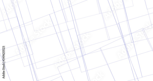Beautiful abstract lines in black and  white tone of many squares and rectangle shapes on white background for modern geometric pattern, making cool banner on page, presentation and website