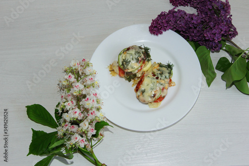 step-by-step recipe for baked zucchini with chicken fillet, step 7 photo