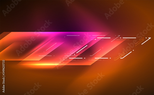 Dynamic neon shiny abstract background. Trendy abstract layout template for business or technology presentation, internet poster or web brochure cover, wallpaper