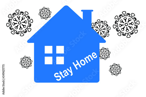 stay at home icon. stay home protect yourself and other 