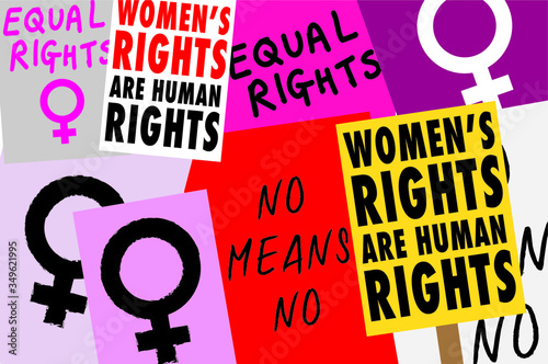 Womens rights protest signs