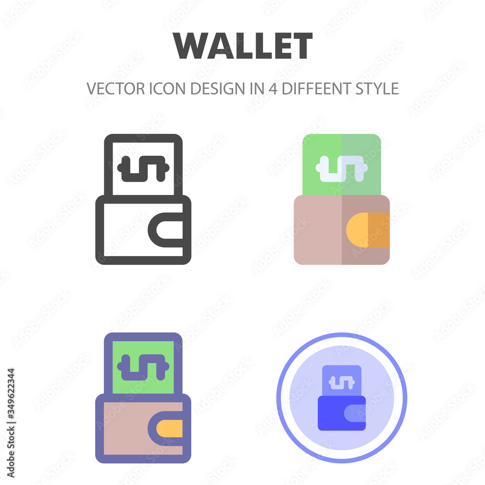 wallet icon design in 4 different style. Icon design for your web site design, logo, app, UI. Vector graphics illustration and editable stroke. EPS 10. wallet icon design in 4 different style. Icon design for your web site design, logo, app, UI. Vector graphics illustration and editable stroke. EPS 10.