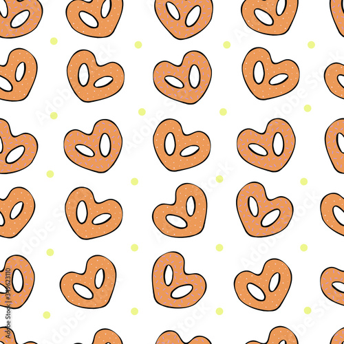 Cookies dhape heart seamless pattern. 