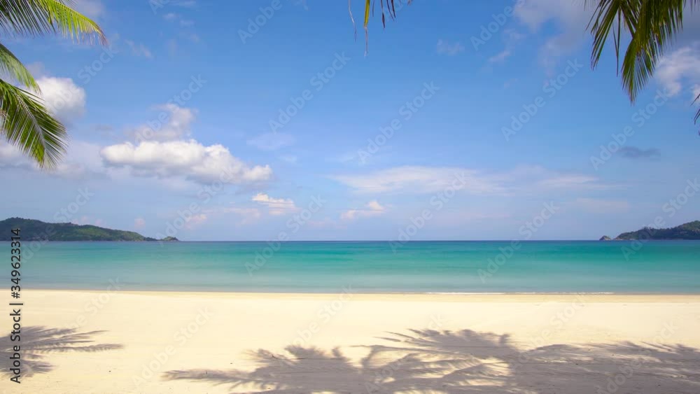 Phuket beach sea sand and sky. Landscape view of beach sea in summer day. Beach space area. At Karon Beach, Phuket, Thailand. On 15 June 2020. 4K UHD. Video Clip Phuket beach sea sand and sky. Landscape view of beach sea in summer day. Beach space area. At Karon Beach, Phuket, Thailand. On 15 June 2020. 4K UHD. Video Clip
