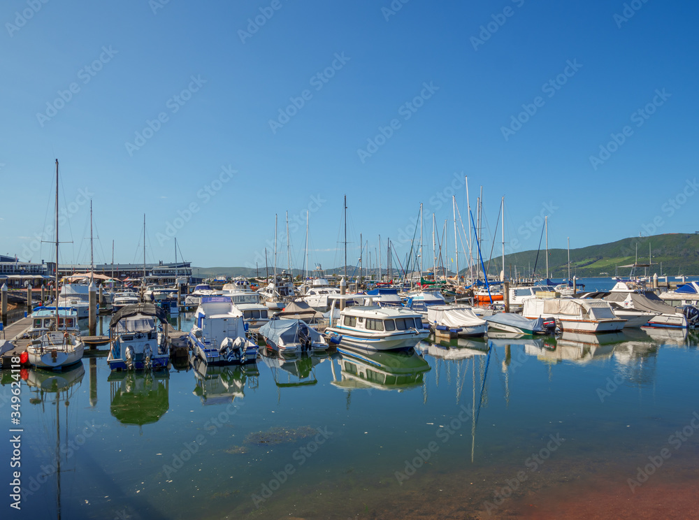 Kysna City Lagoon with low water tide during summer