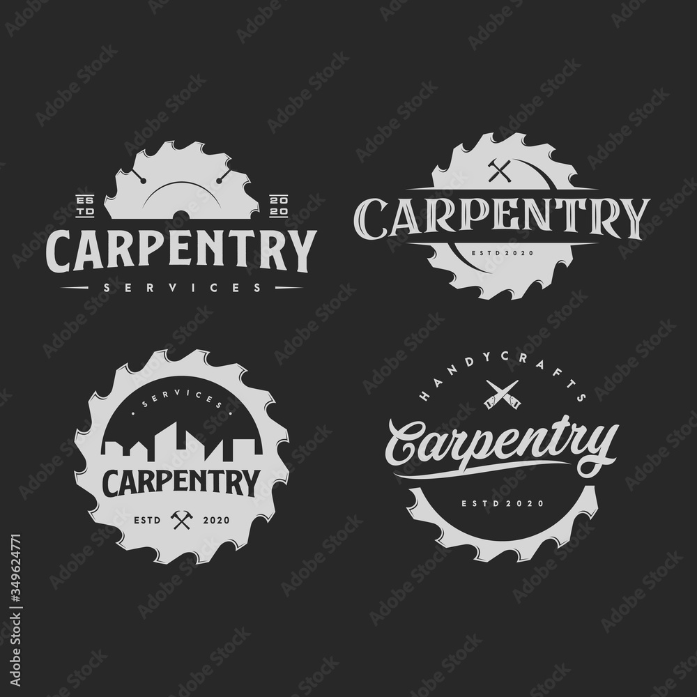 set of carpenter logo, icon and illustration