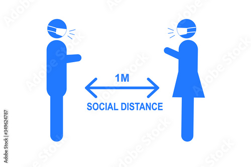 social distance icon. corona virus prevention icon