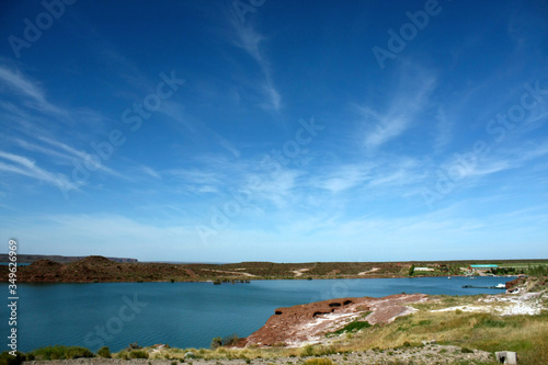 view of the coast of the sea. villa el chocon. patagonia argentina neuquen