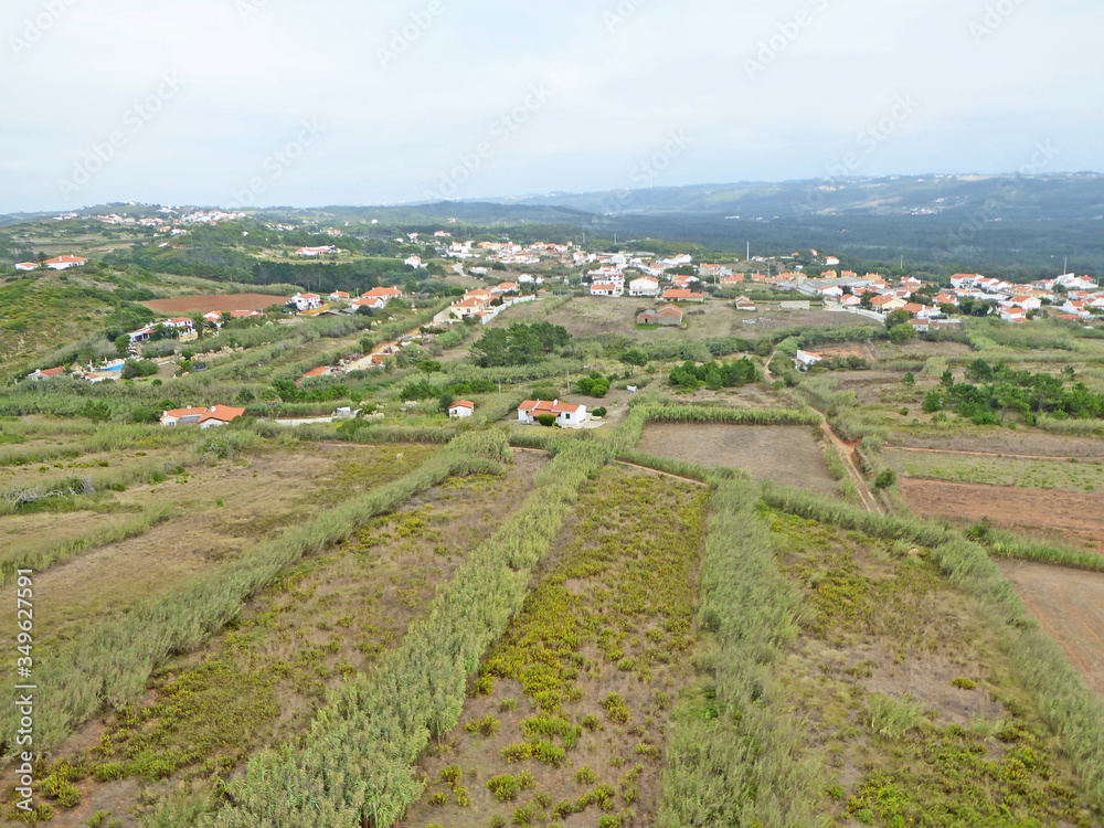 Aerial view of village at Gralha, Portugal	