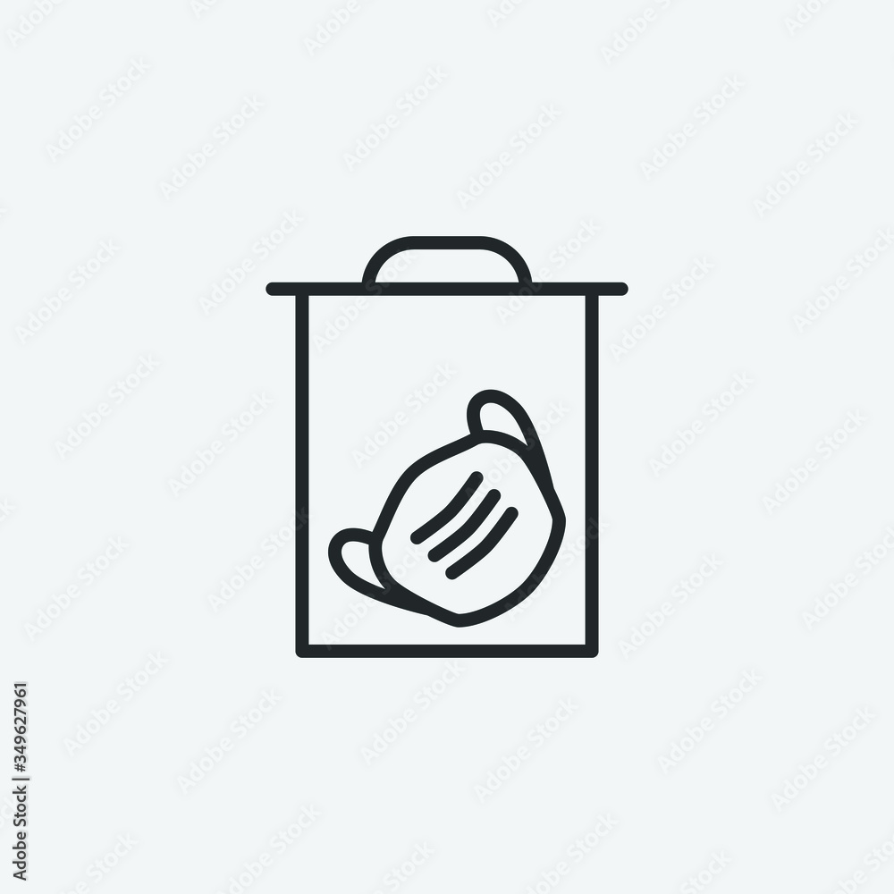 Fototapeta premium dispose facemask vector icon illustration sign