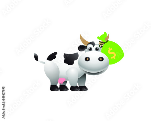 Money cow on a white background