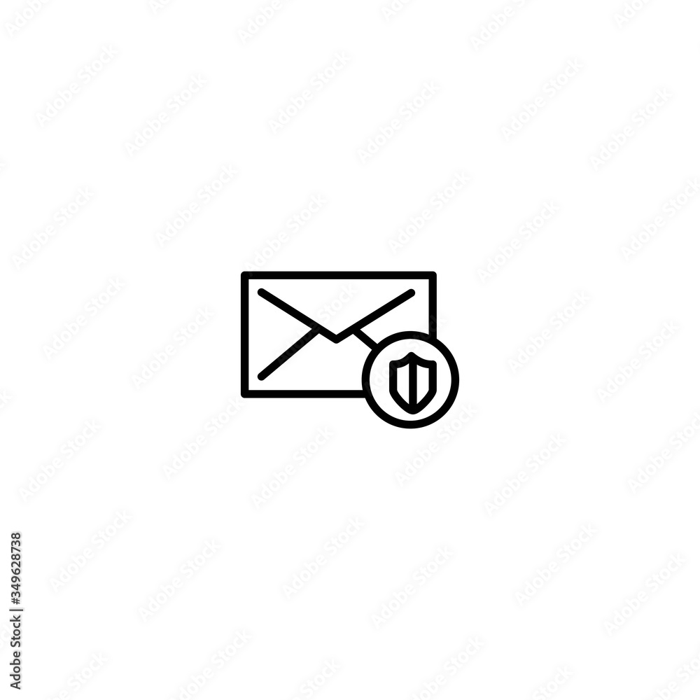 Envelope with shield sign. Email privacy, message protection sign. Envelope with shield sign. Email privacy, message protection sign.