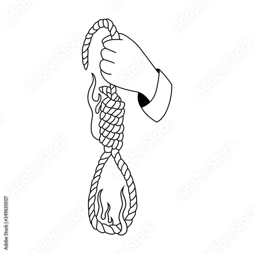 hold burning hang rope
