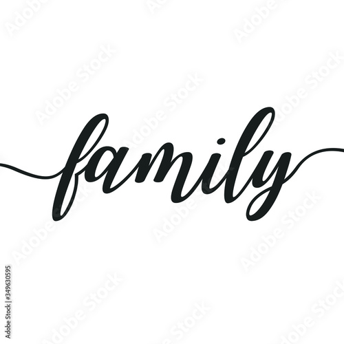 family motivational print wall art calligraphy typography vector design