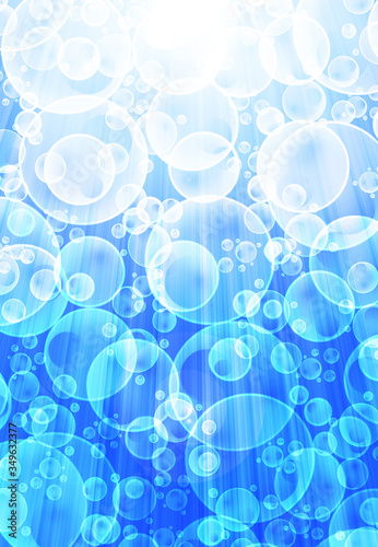 blue background with air bubbles © Sergii