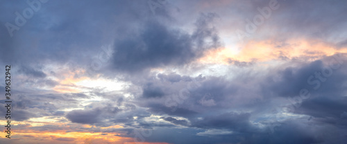Stormy clouds during sunset great for sky replacements