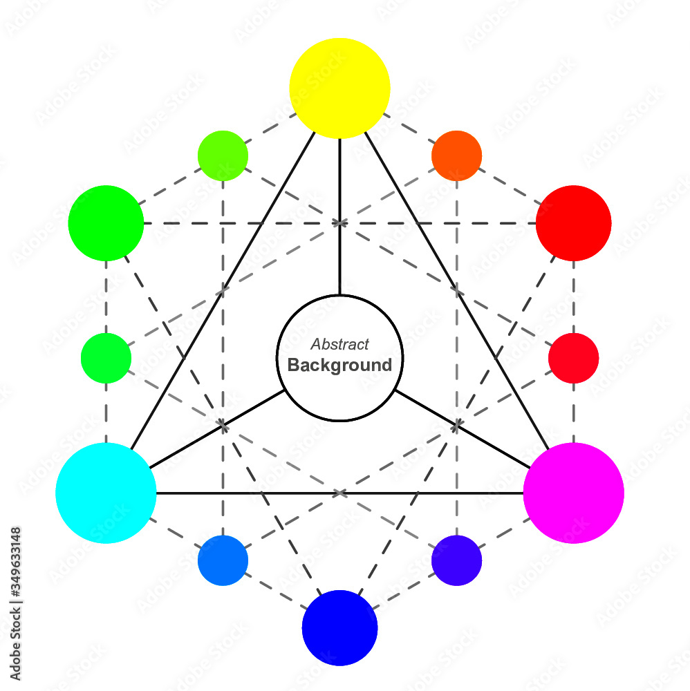 Circulo cromático conexiones vector enlace