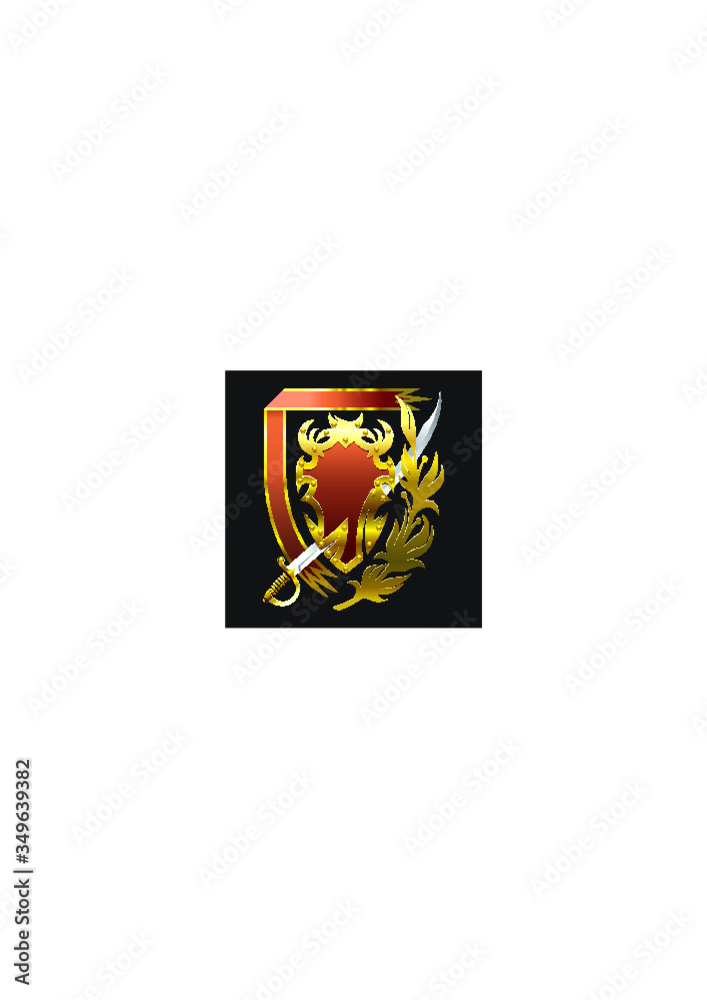 Flag Badge Shield Crest Label Armor Luxury Gold Design Vector Element Flag Badge Shield Crest Label Armor Luxury Gold Design Vector Element