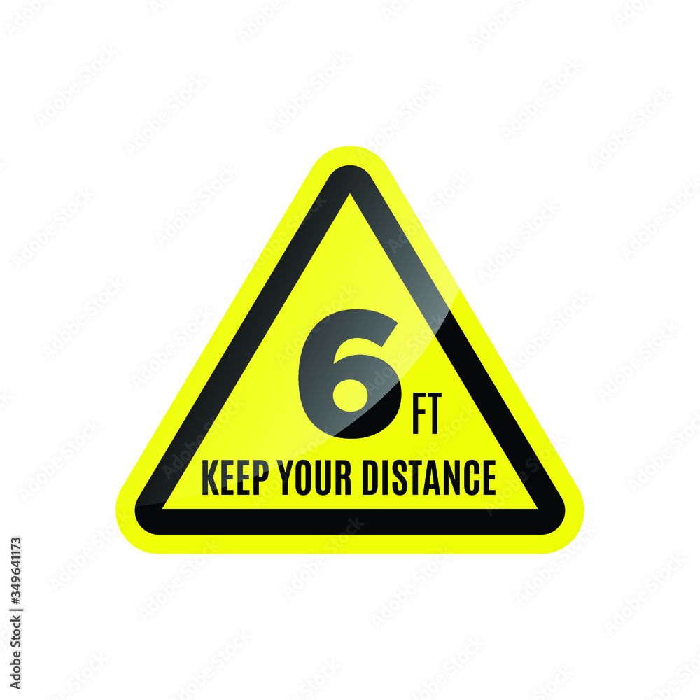This vector graphic can be used as a warning sign or stickers related to social distancing. This vector graphic can be used as a warning sign or stickers related to social distancing.