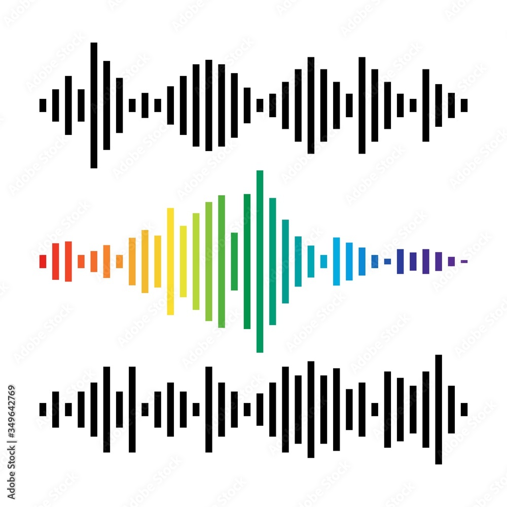 vector music background of audio sound waves pulse