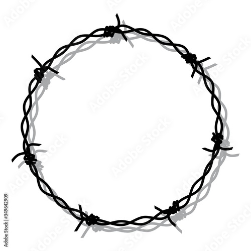 vector barbed wire round frame border