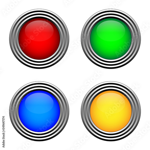 Free Download Vector buttons for web design. Four colors. - GFXLoad