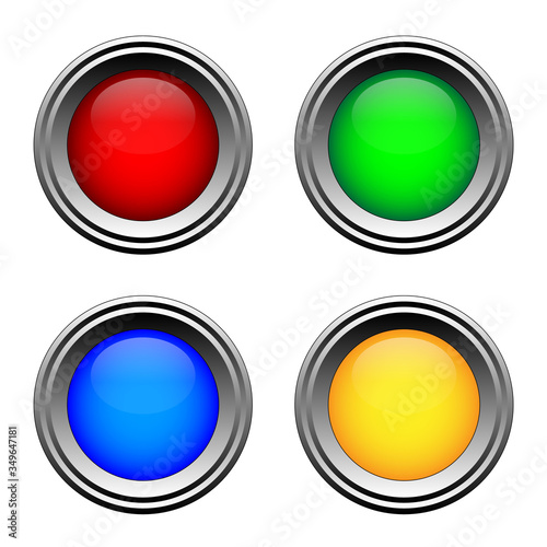 Free Download Vector buttons for web design. Four colors. - GFXLoad