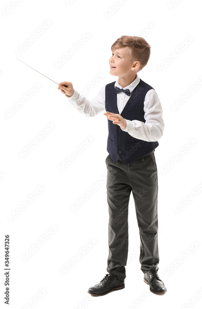 Little conductor on white background Little conductor on white background