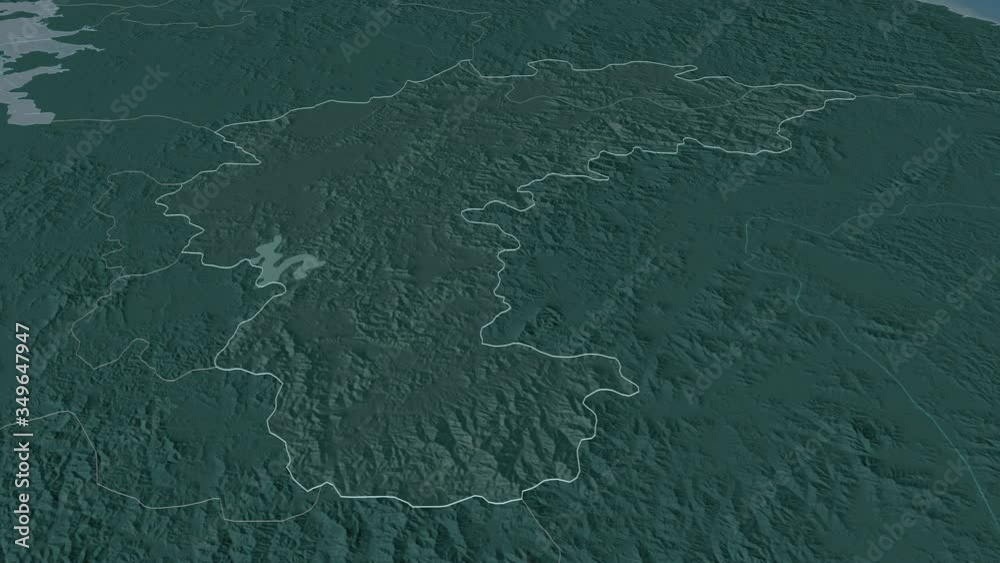 Chungcheongbuk-do, province with its capital, zoomed and extruded on the administrative map of South Korea in the conformal Stereographic projection. Animation 3D Chungcheongbuk-do, province with its capital, zoomed and extruded on the administrative map of South Korea in the conformal Stereographic projection. Animation 3D