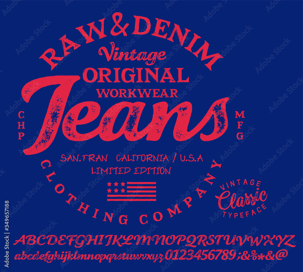 Vintage brush script lettering font, handwritten calligraphic alphabet