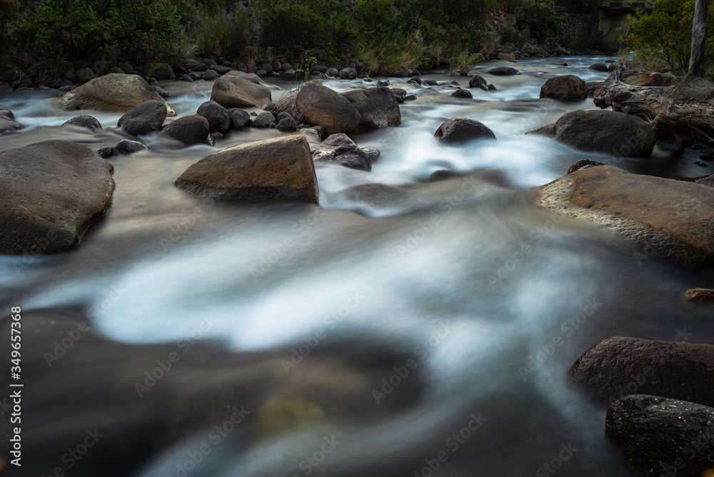 A long exposure photo of a river in the central Drakensberg South Africa A long exposure photo of a river in the central Drakensberg South Africa