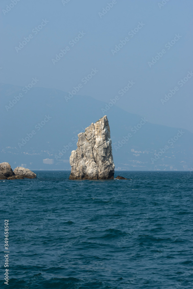 Picturesque rock off the coast of the Black Sea, Yalta