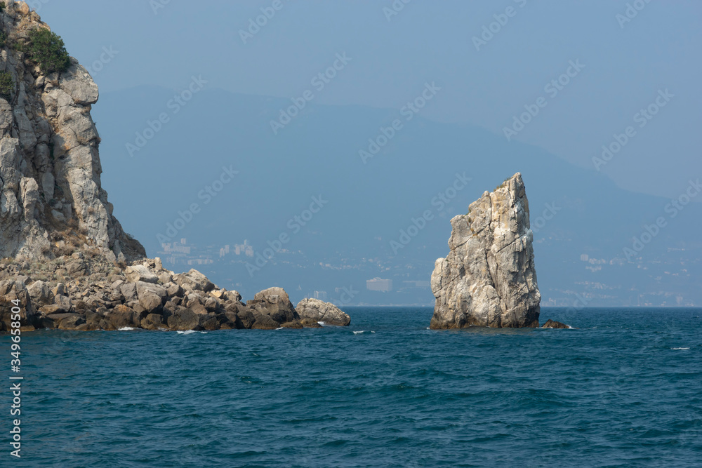 Picturesque rock off the coast of the Black Sea, Yalta
