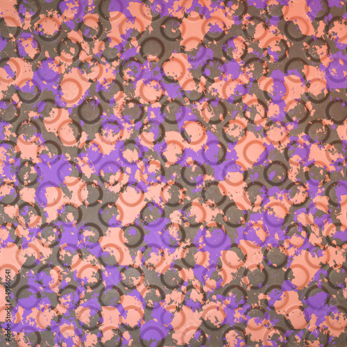 Fragment of multicolored painted metal for decoration. The texture for use in graphic and architectural project. Pattern of steel for background. 3D illustration.