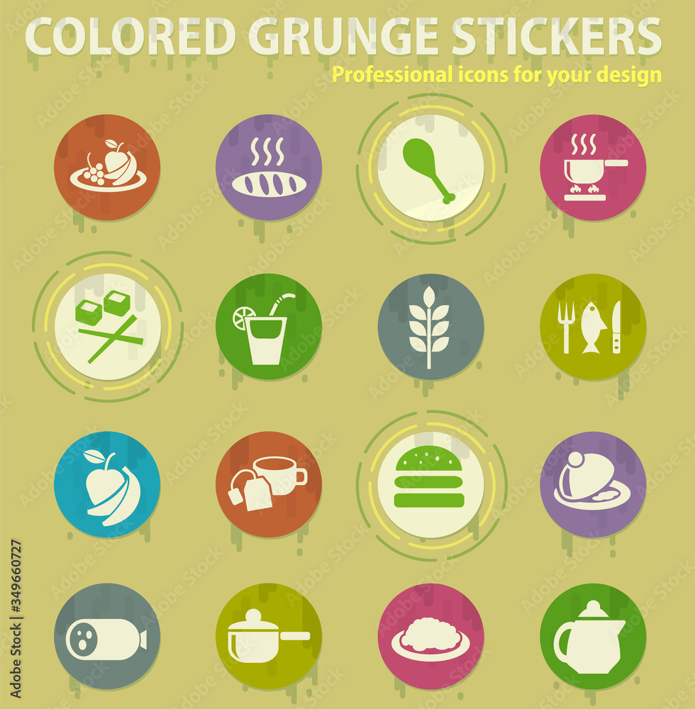 Fototapeta premium food and kitchen icon set