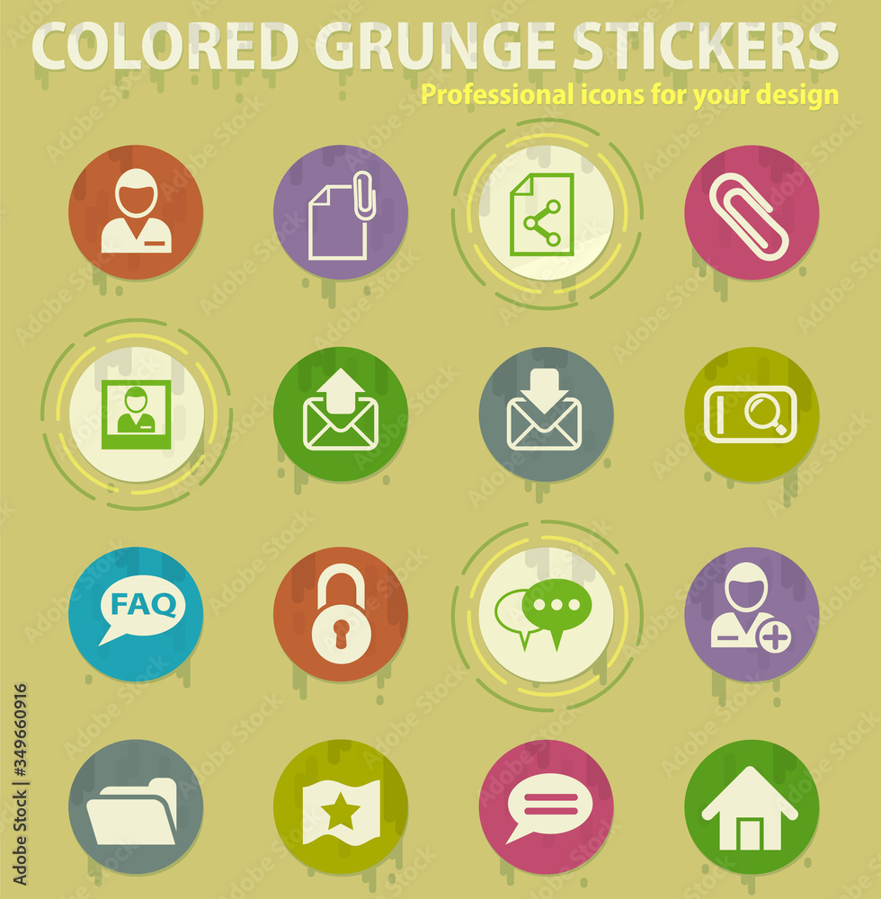 colored grunge icons colored grunge icons