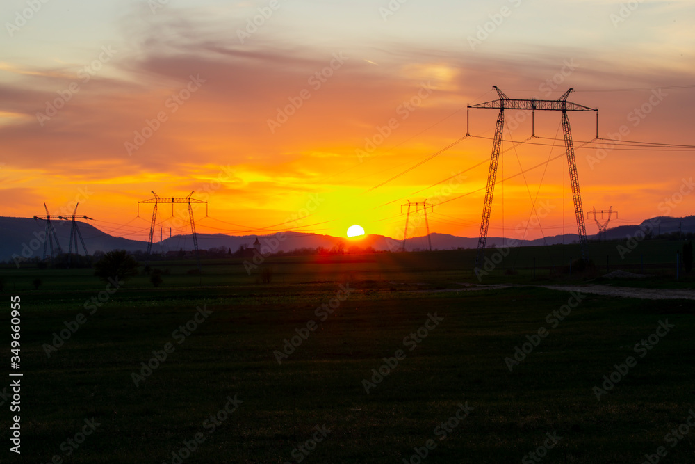 Solar disk at the sunset