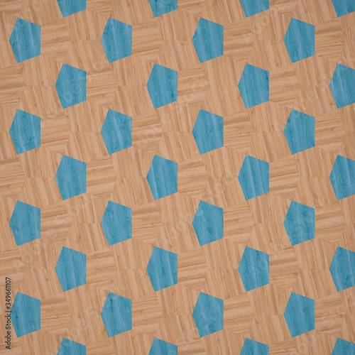 Fragment multicolored parquet for decoration. The texture for use in graphic and architectural project. Pattern of wood panel for background. 3D illustration.