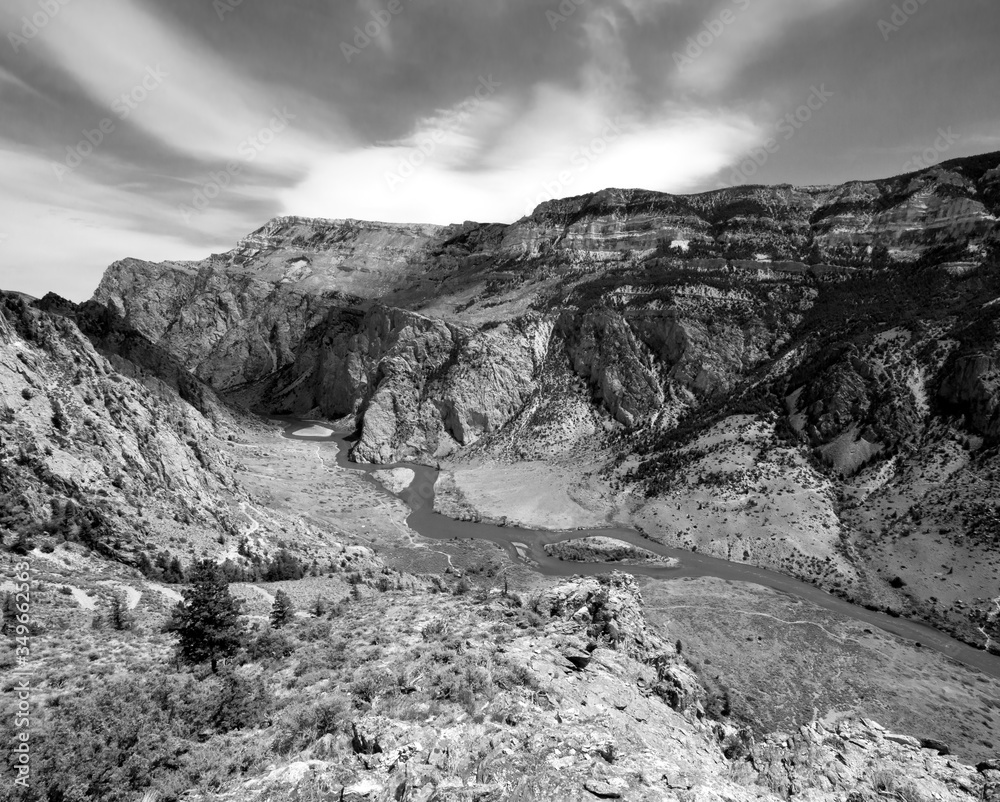 Clarksfork Canyon From Top 2 BW