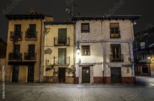 Night shot Barrio Humedo, humid district, of Leon old town Castilla y Leon, Spain