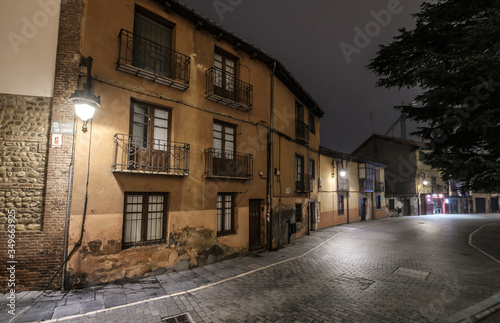 Night shot Barrio Humedo  humid district  of Leon old town Castilla y Leon  Spain