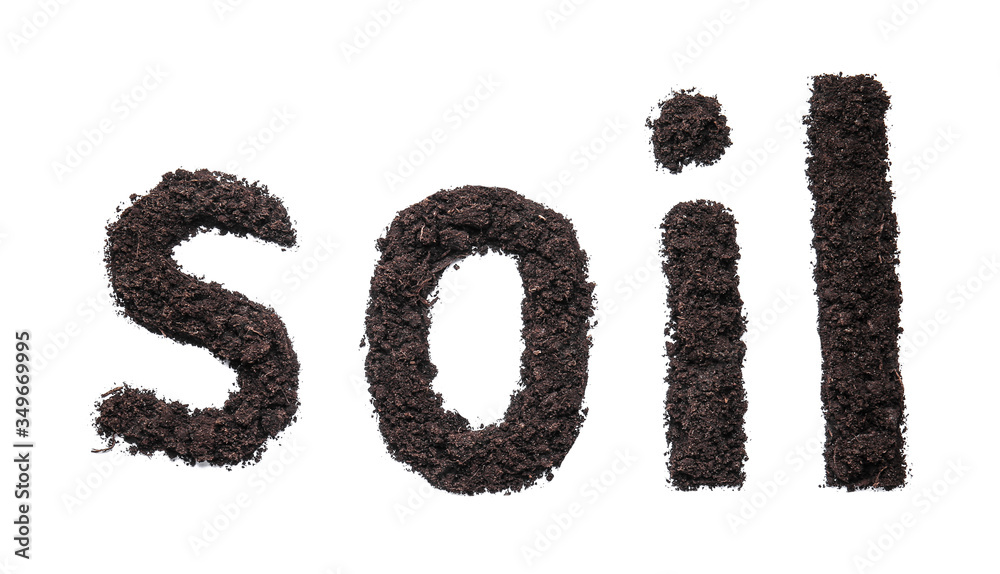 Word SOIL on white background Word SOIL on white background