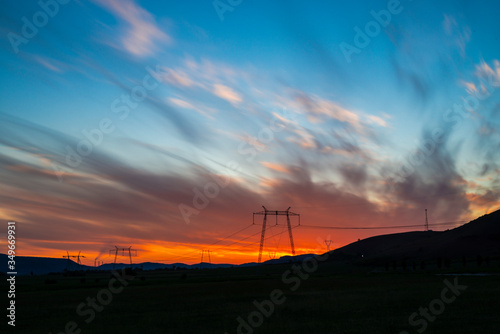 Pylon at the sunset