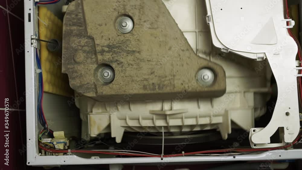 Washing laundry machine excessive drum vibration. Malfunction of