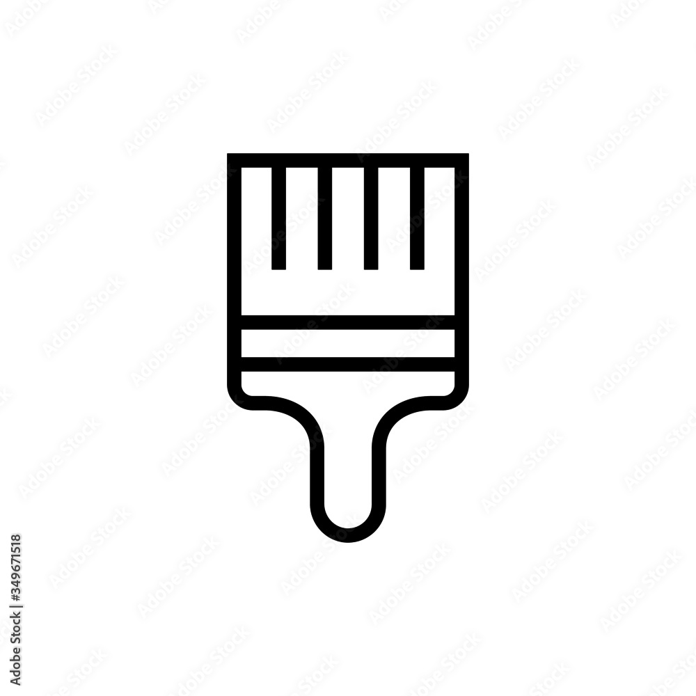 Paint brush icon template, Paint brush symbol vector sign in outline style on white background